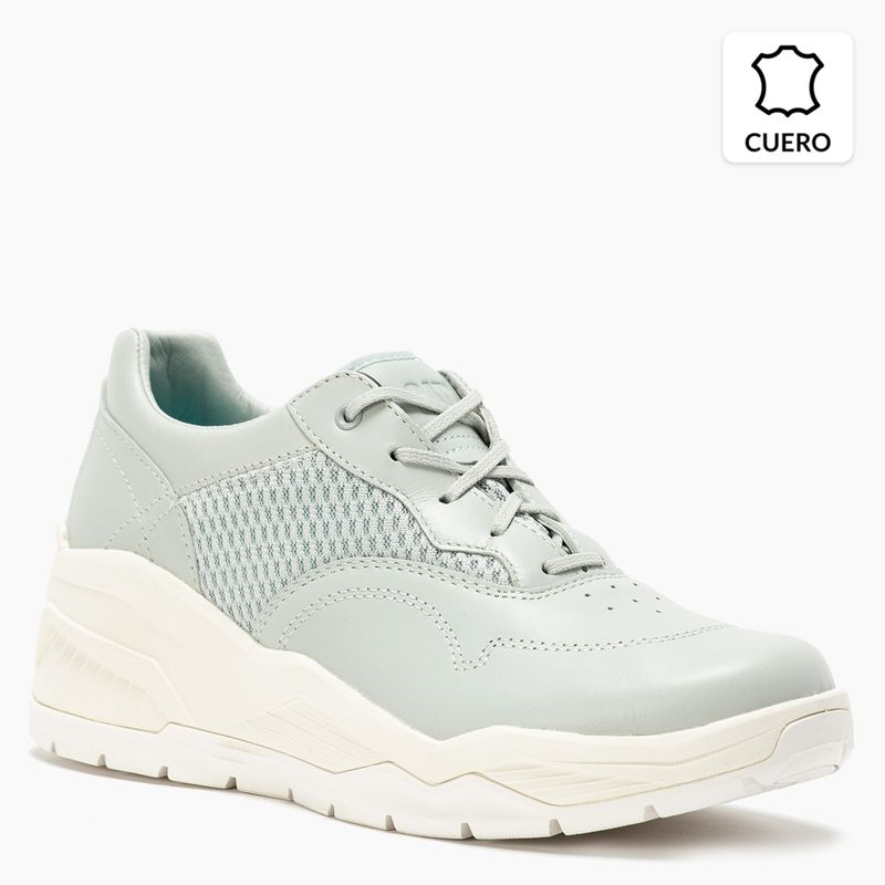 CAT - Zapatilla Urbana Mujer Cuero Gris