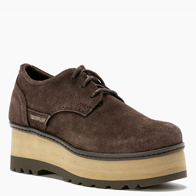 CAT - Zapatilla Urbana Mujer Cuero Café