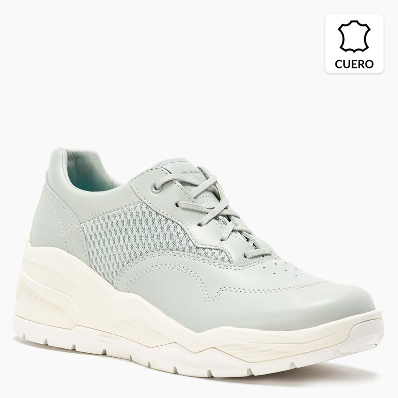 CAT - Zapatilla Urbana Mujer Cuero Gris