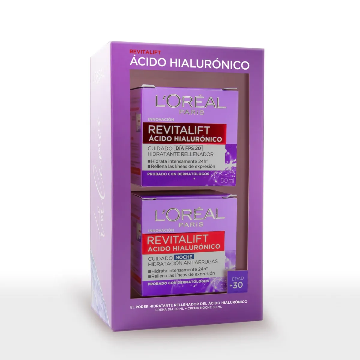 DERMO EXPERTISE - Set Crema Día y Noche Anti-Arrugas Revitalift Acido Hialuronico  Dermo Expertise