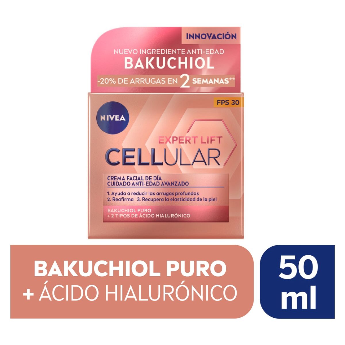 NIVEA - Crema facial Hyaluron Cellular Filler elasticidad & anti-gravedad día 50ml NIVEA