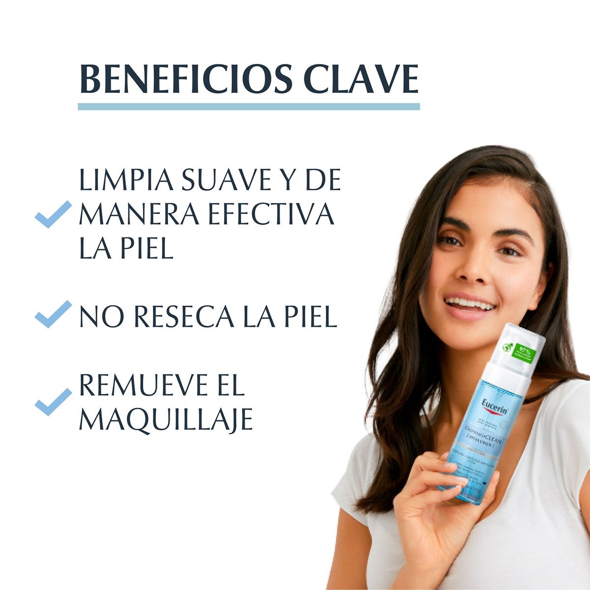 EUCERIN - Limpiador Espuma Micelar 3 en 1 DermatoCLEAN 150ml Eucerin