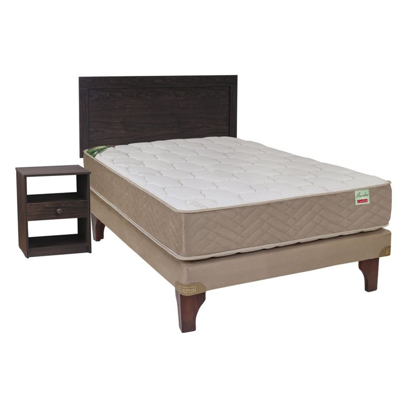 CELTA - Cama Europea Celta Bamboo 1.5 Plazas + Set Pamplona