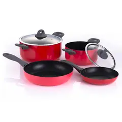 FANTUZZI - Baterías de cocina antiadherente aluminio Arrecife 6 pzas