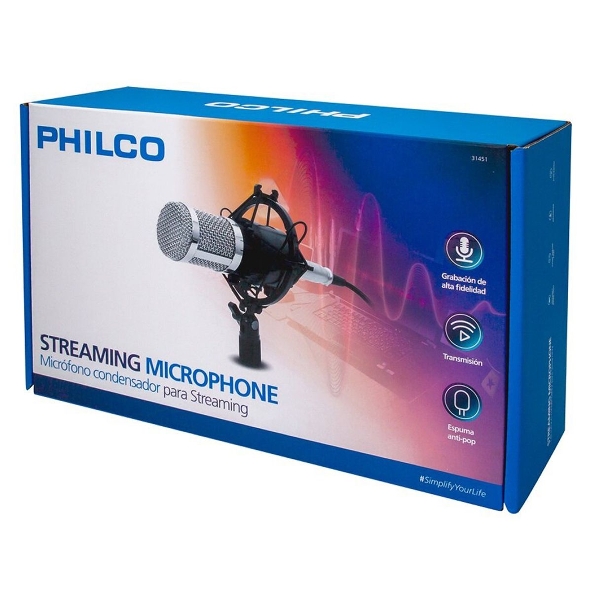 PHILCO - Studio Microphone Con Soporte Philco