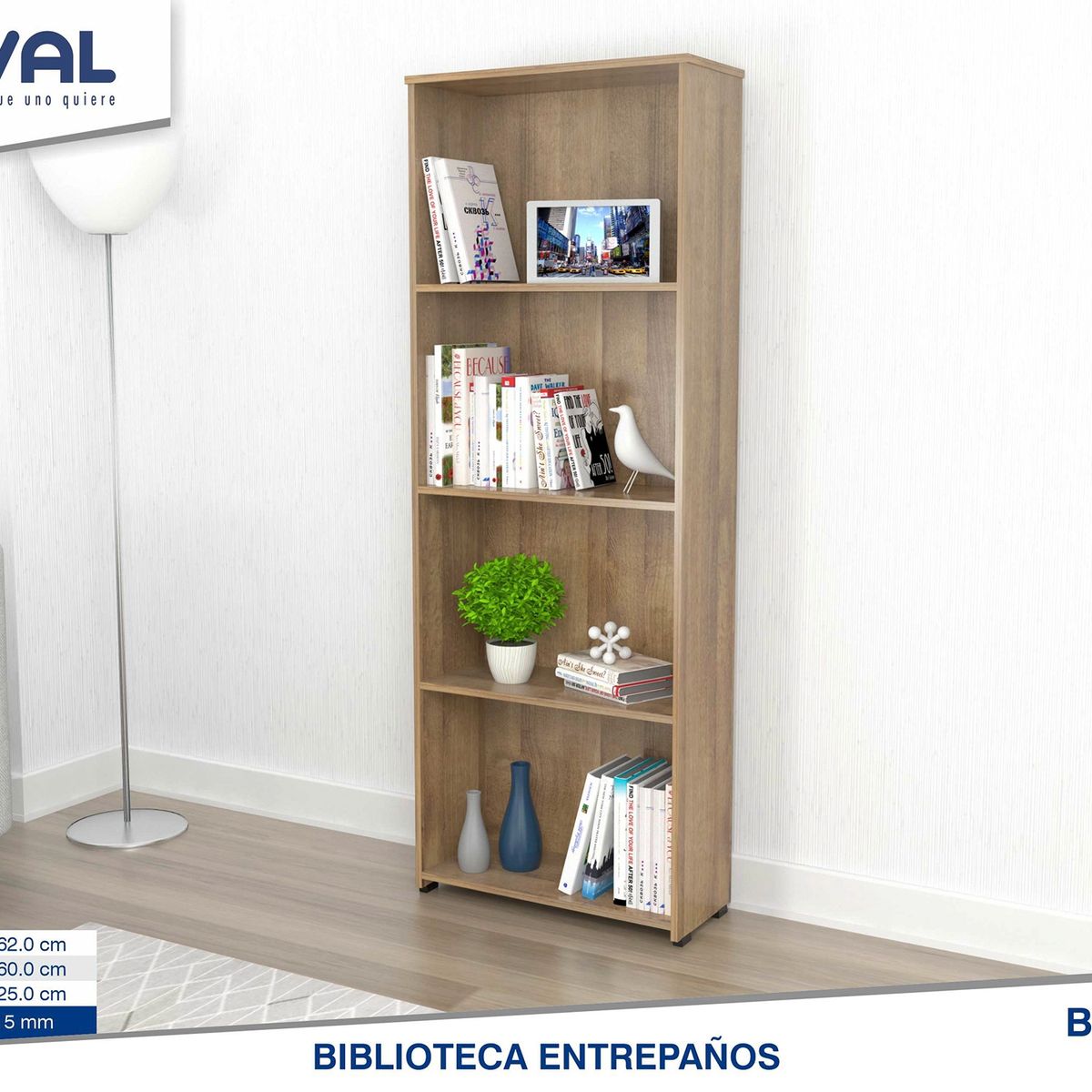 INVAL - Biblioteca Samoa Be12104 Amaretto Inval