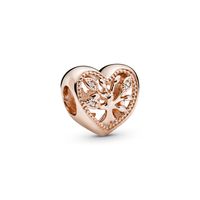 Charm De Corazón Árbol Genealógico Openwork Mujer