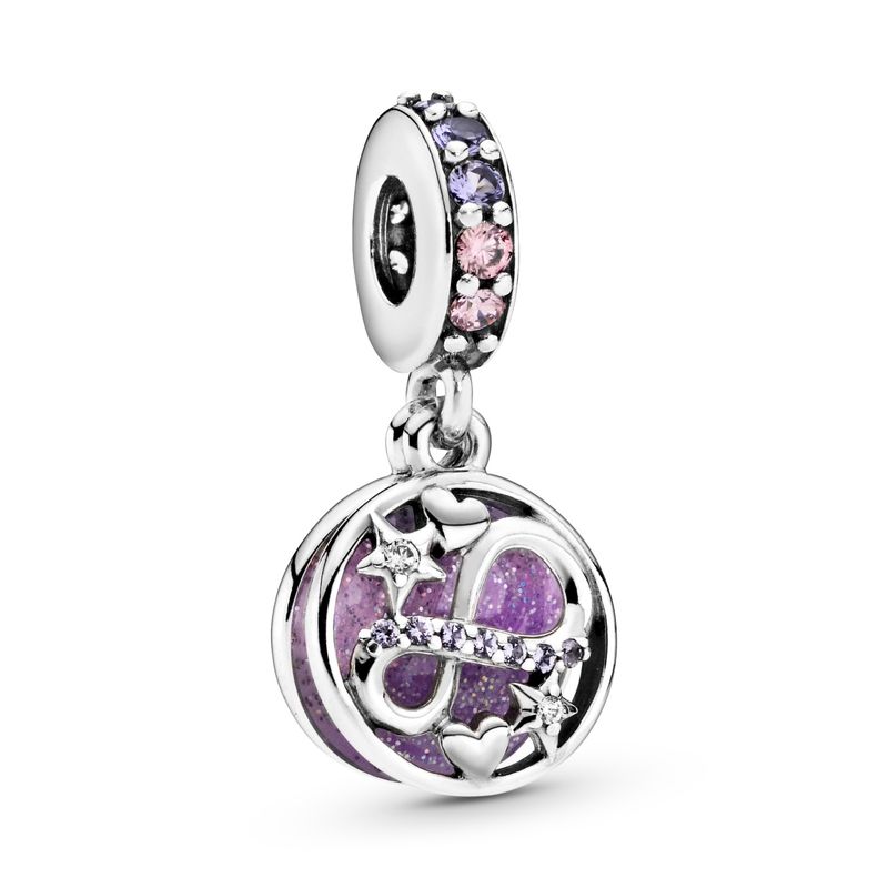 PANDORA - Charm Colgante Corazón Infinito Y Estrellas Brillantes Mujer Pandora