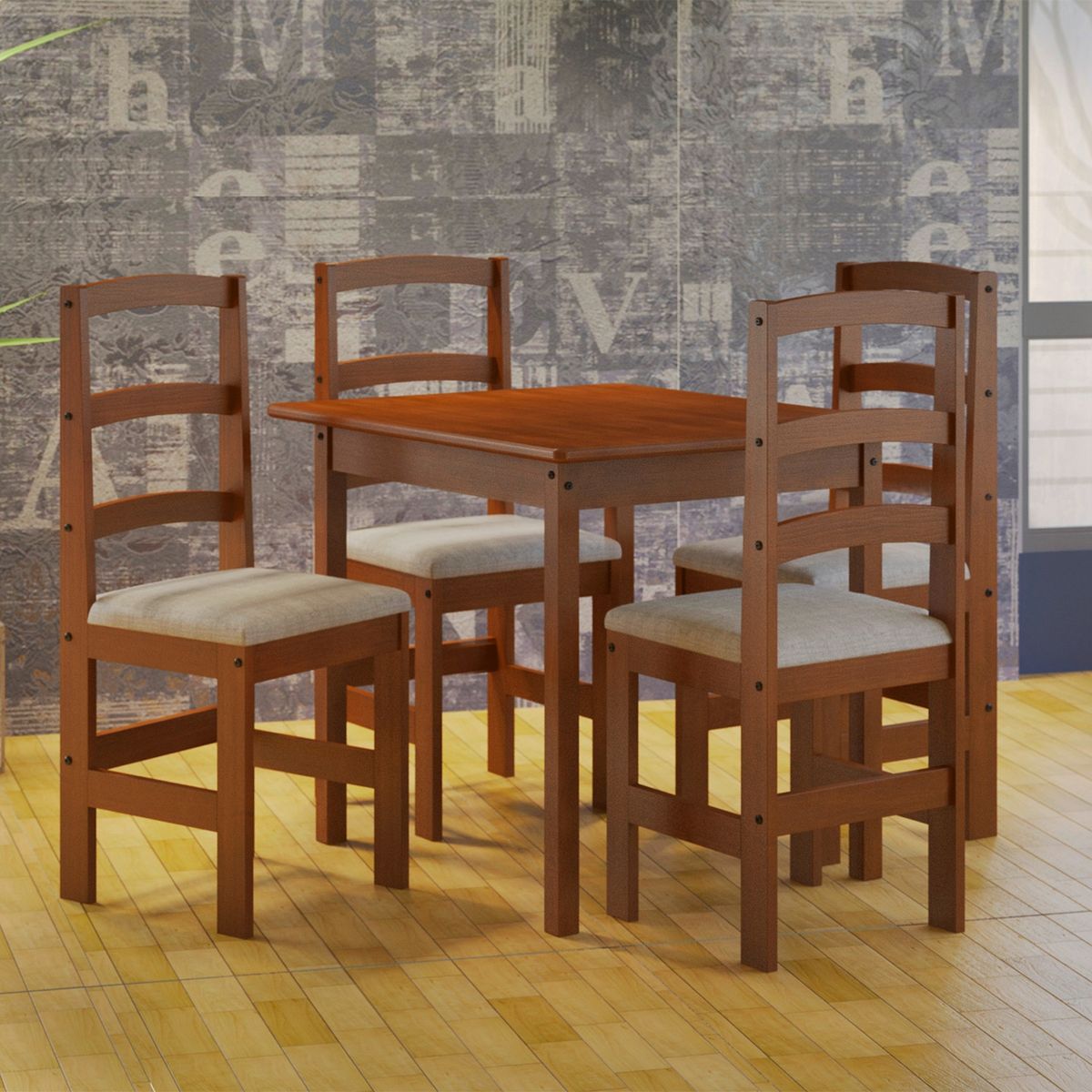 JDO & DESIGN - Juego de Comedor Patricia 4 Sillas Jdo & Design