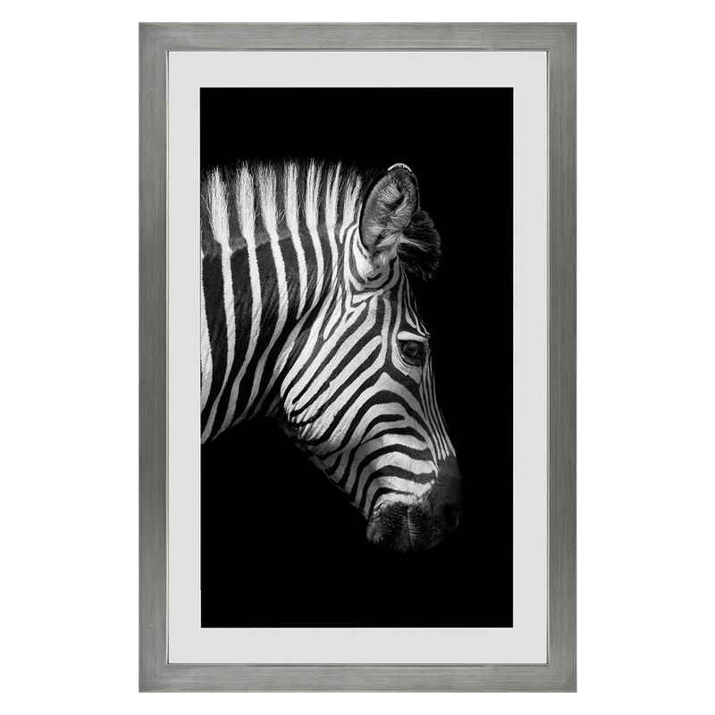 RONDA - Cuadro Lámina Zebra Fondo Negro Ronda