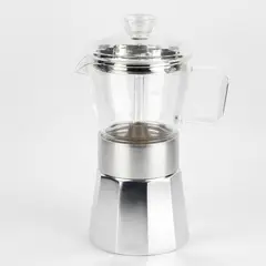 VITREX - Cafetera Crystal Aluminio 0,24 Lt