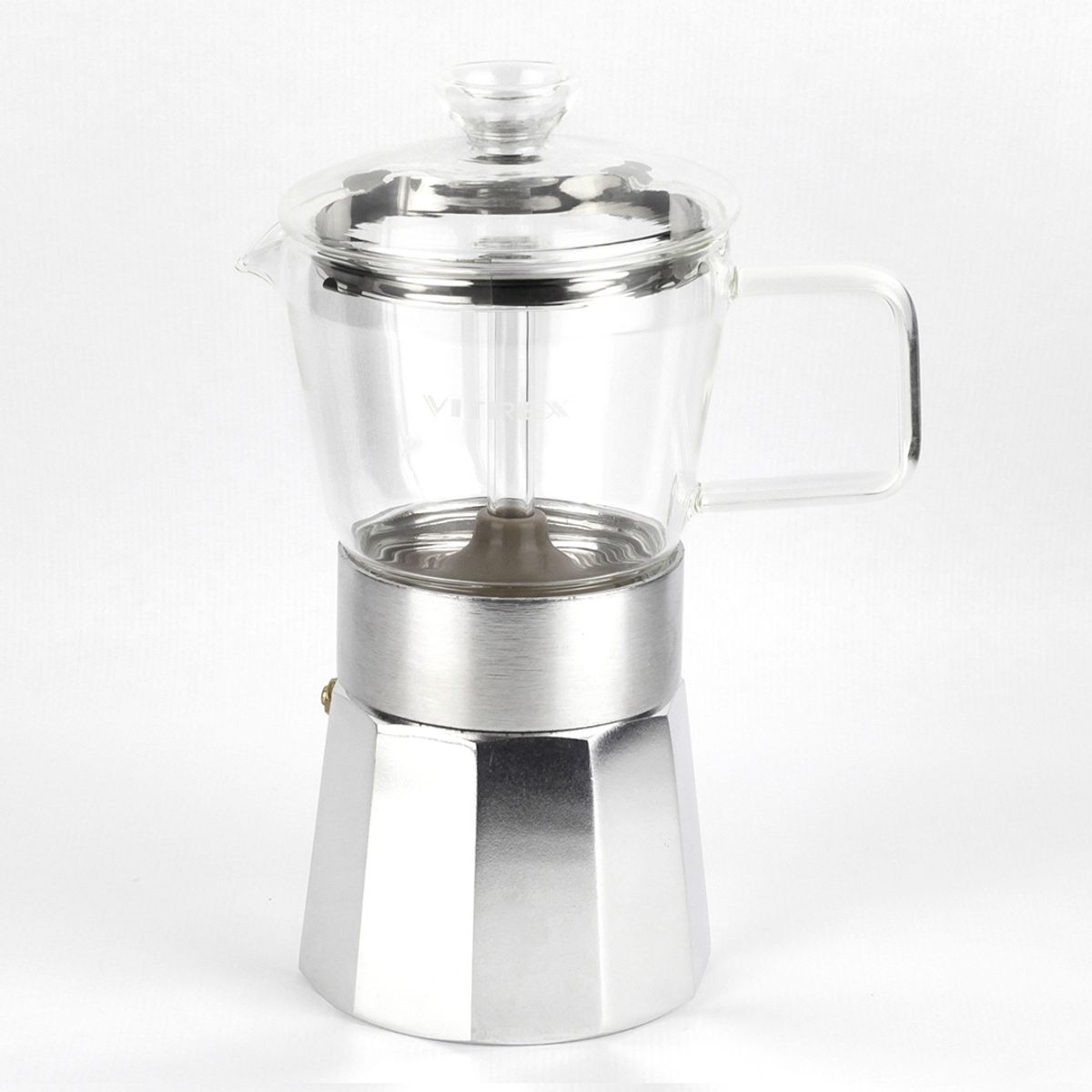 VITREX - Cafetera Aluminio 9 Tazas Crystal Vitrex