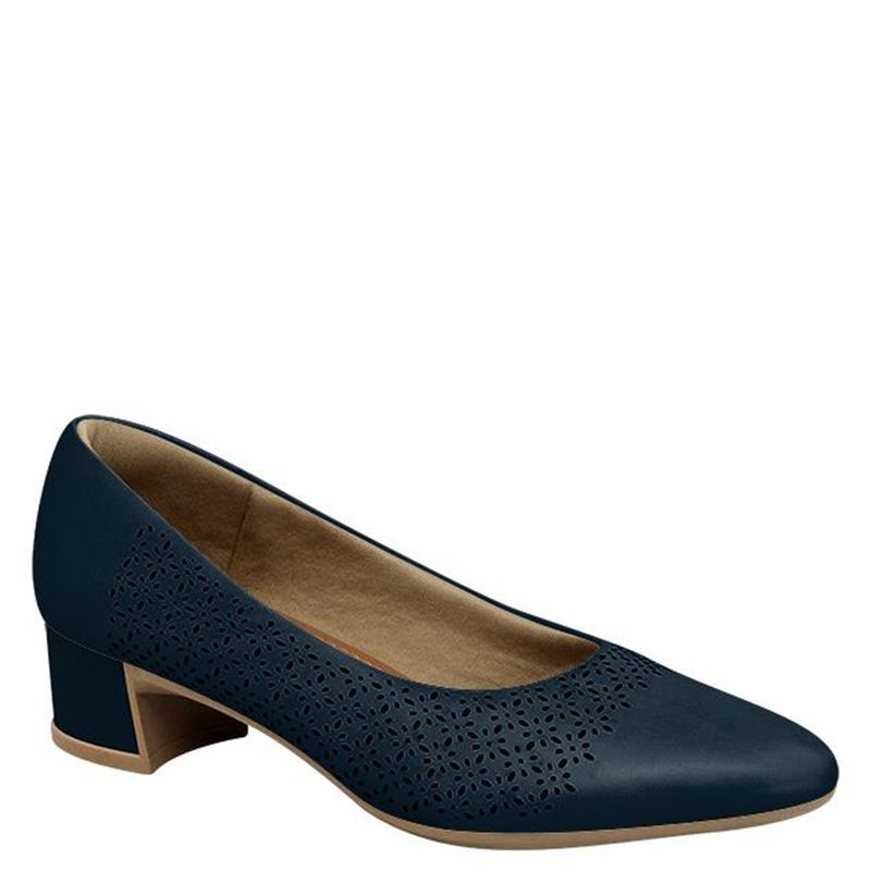 USAFLEX - Zapato Formal Mujer Cuero Azul