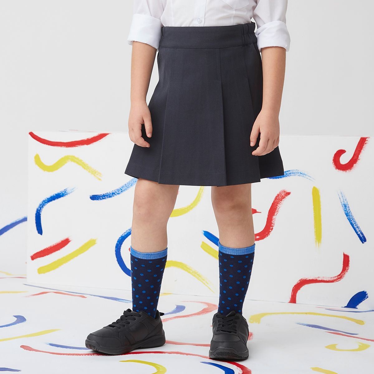 HOLLEY SKOOL - Holley Skool Falda Escolar , 65 Poliéster 35 Viscosa , Cintura AjustableparaTallas 6 a 10 Anos