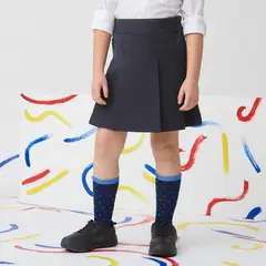 HOLLEY SKOOL - Falda Escolar , 65 Poliéster 35 Viscosa , Cintura AjustableparaTallas 6 a 10 Anos