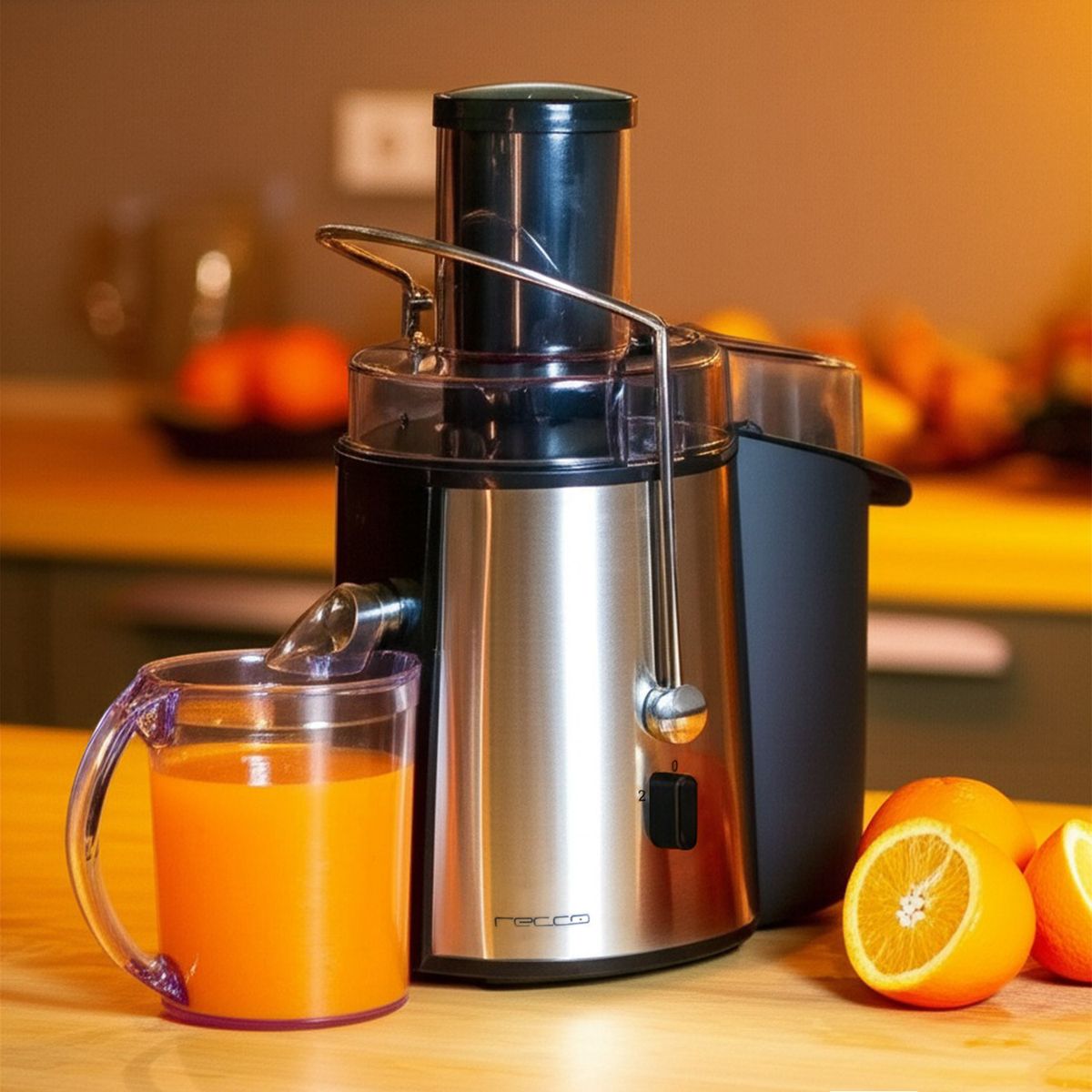 RECCO - Exprimidor Saca Jugo Acero Inoxidable 500 W RSJ-1052 Recco