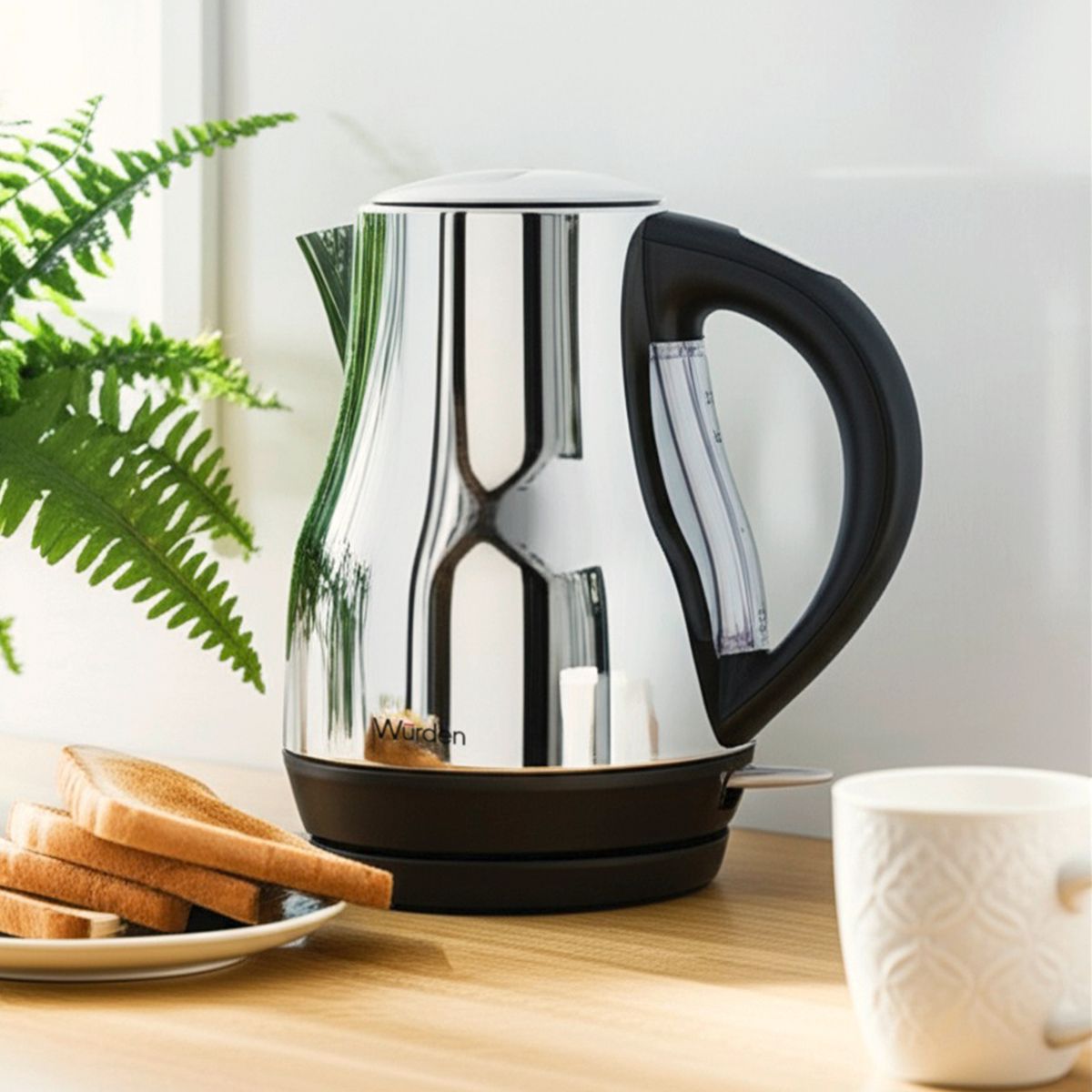 WURDEN - Hervidor Eléctrico 1.7 Litros Acero Inoxidable Plateado Wurden