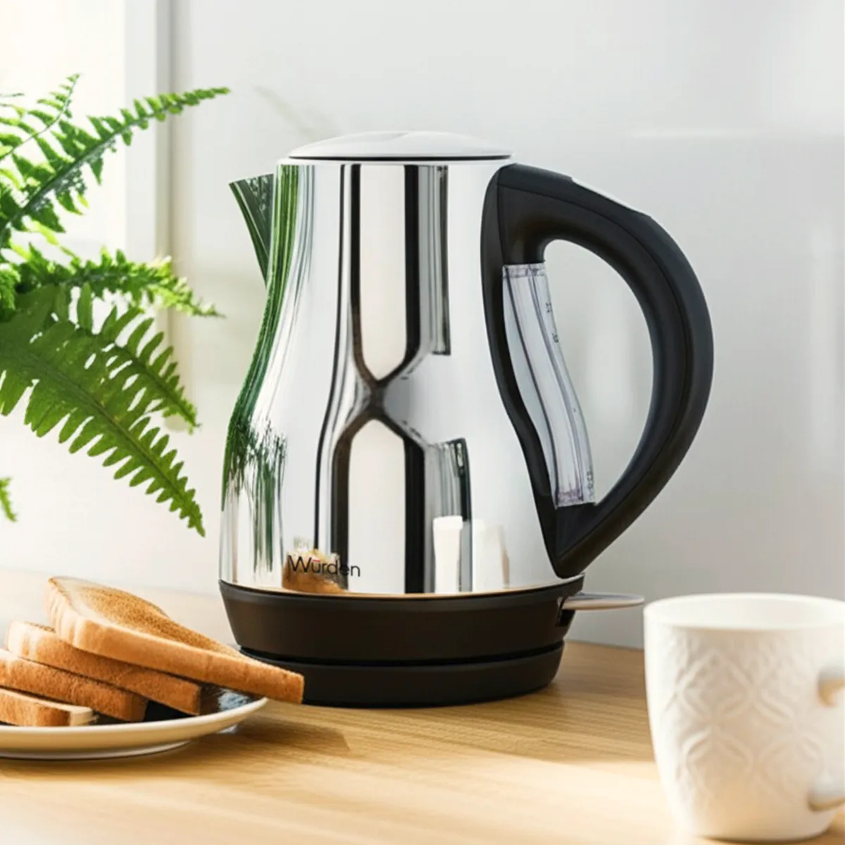 WURDEN - Hervidor Eléctrico 1.7 Litros Acero Inoxidable Plateado Wurden