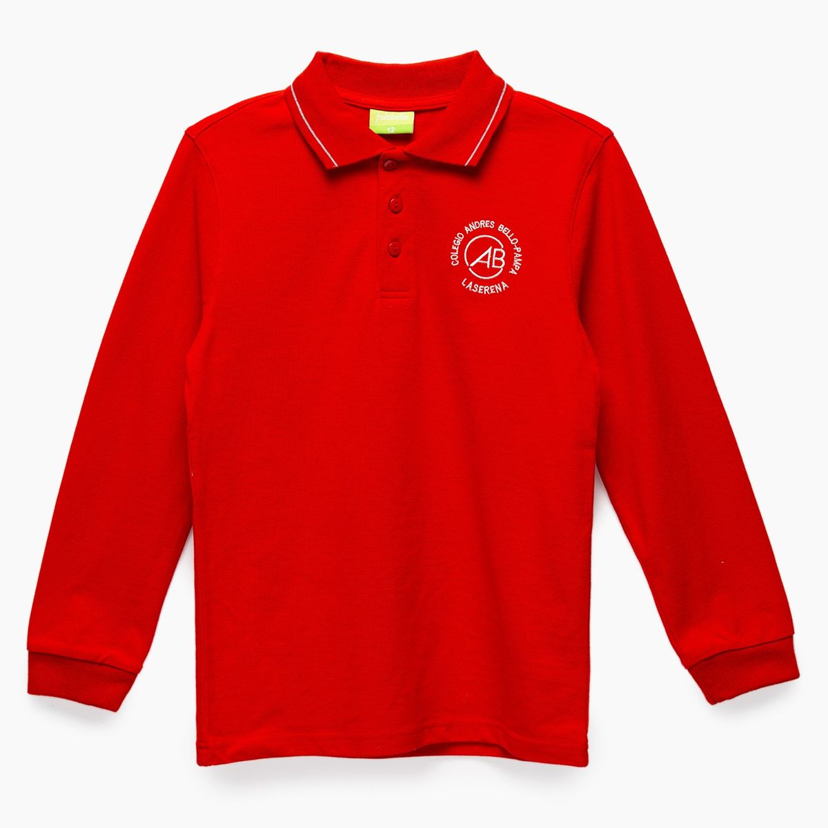 COLEGIO ANDRES BELLO LA SERENA - Polera Escolar Pique, 65 Algodón 35 Poliéster, Puno Elasticado, Cuello con 2 Botónes, Incluye 1 Botón de Repuesto Unisex Colegio Andres Bello La Serena