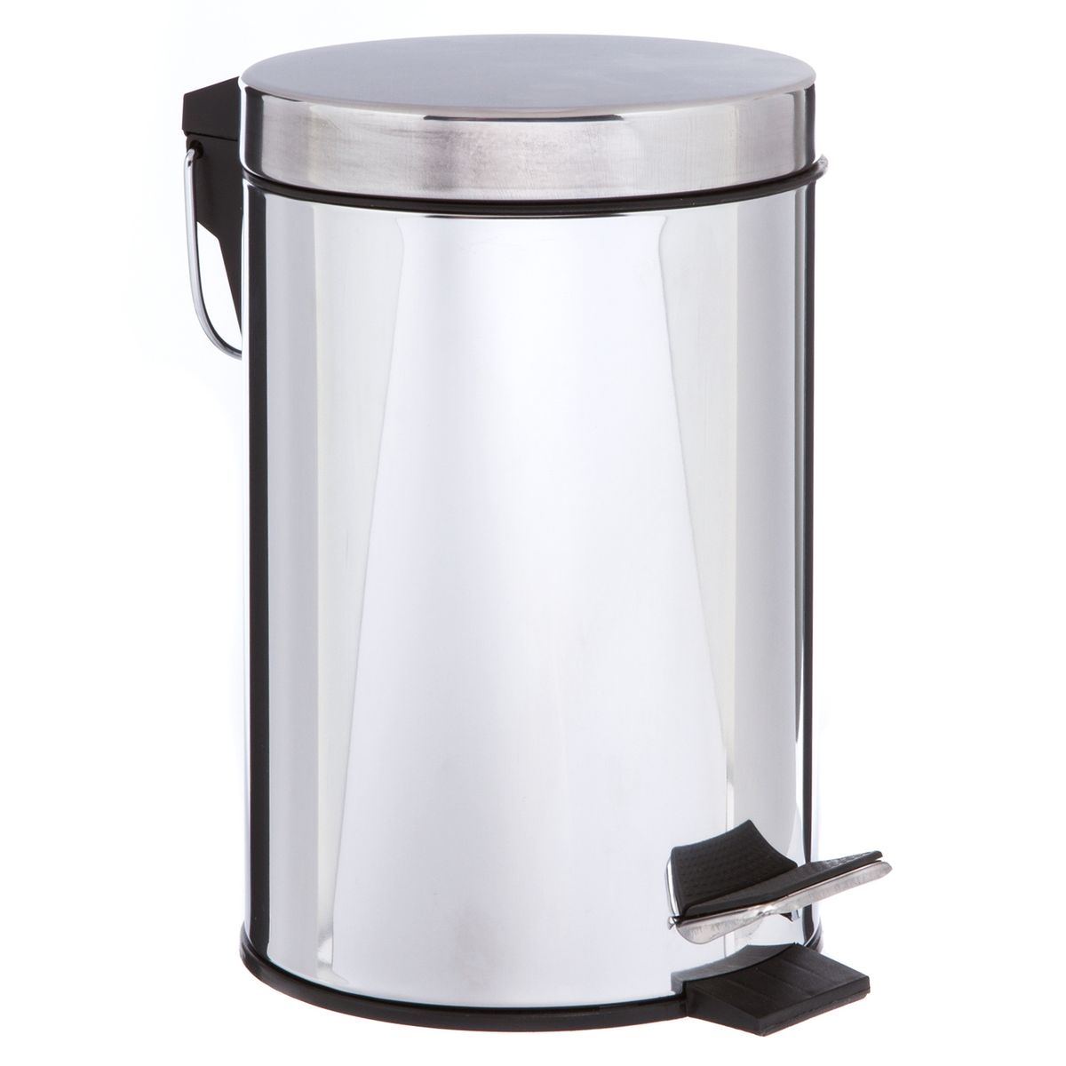 MICA - Basurero Mica 3 Litros Acero Inoxidable Con Pedal Negro Mica