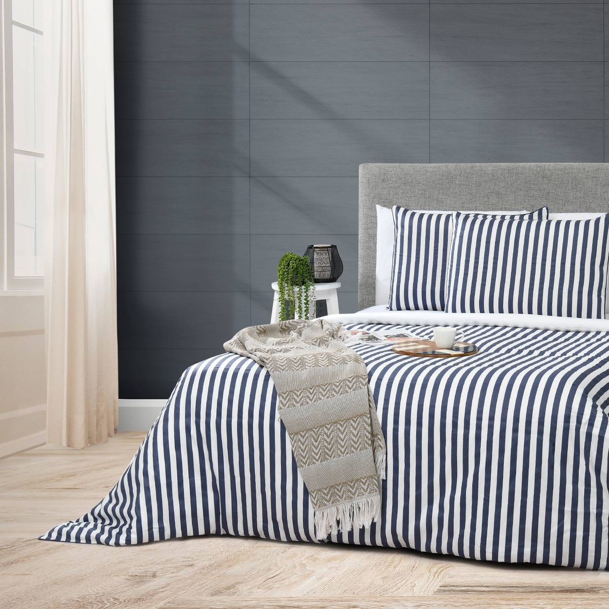 BASEMENT HOME - Funda Plumón Federico Azul 1,5 Plazas