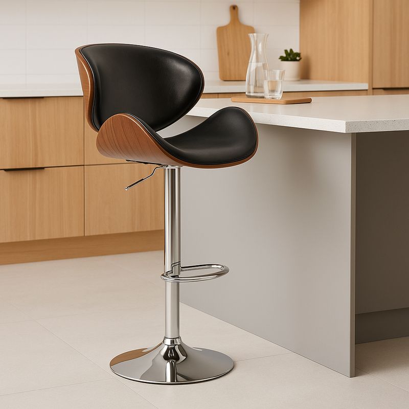 BASEMENT HOME - Silla de Bar Freeman Negro con Nivelación Basement Home