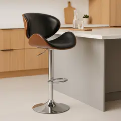 BASEMENT HOME - Silla de Bar Freeman Negro con Nivelación