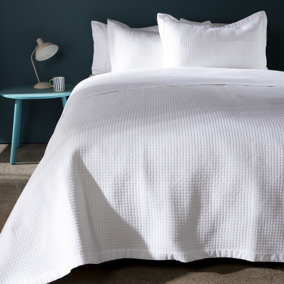 BENETTON - Cubrecama Quilt + Funda De Almohada Cub Azul Algodón Benetton