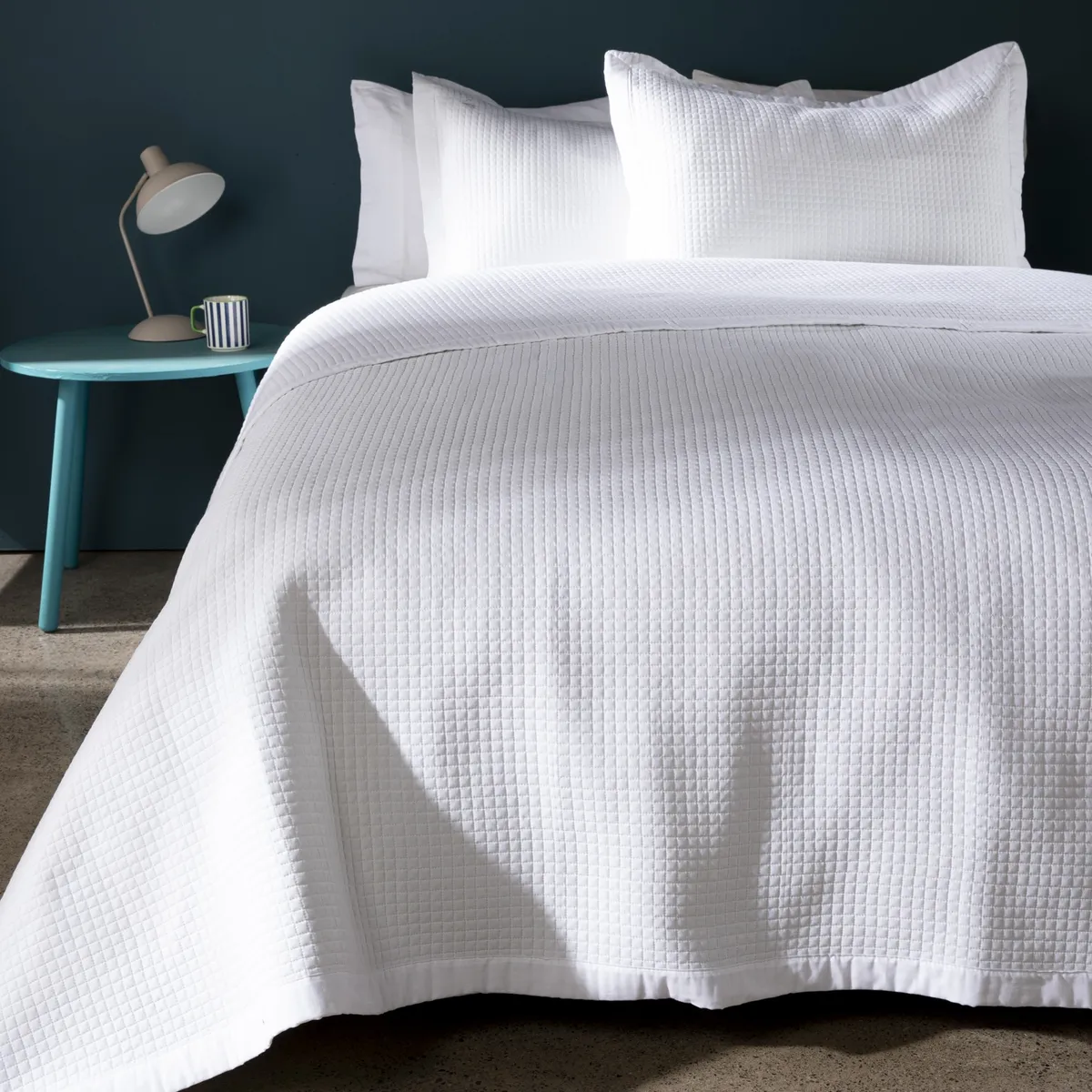 BENETTON - Cubrecama Quilt + Funda De Almohada Cub Azul Algodón Benetton