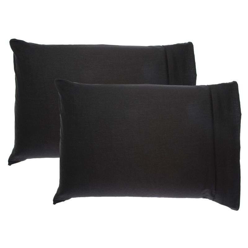 MICA - Fundas de Almohada Mica Algodón 180 Hilos Negro