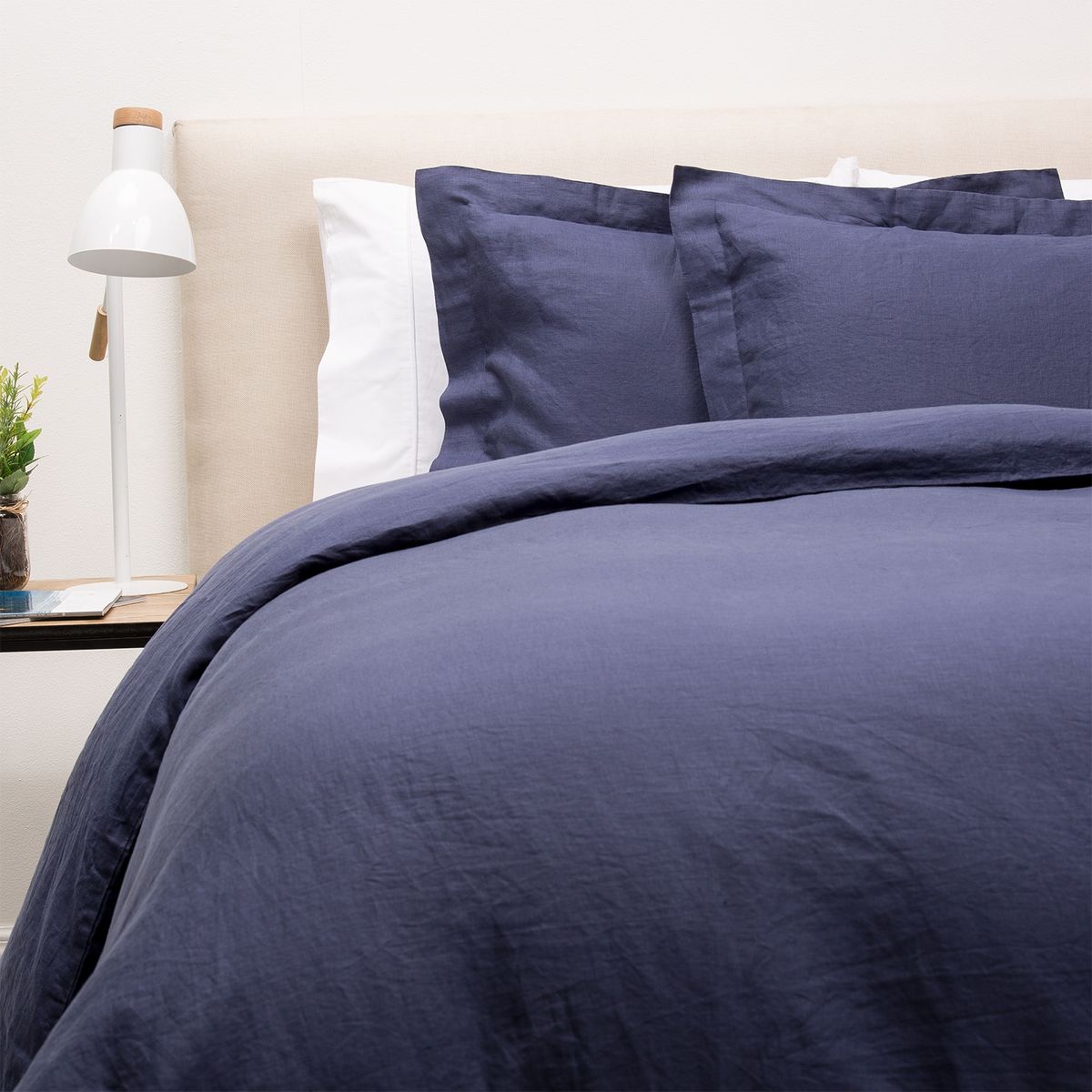 BASEMENT HOME - Funda de Plumón Lisa Lino Azul Basement Home