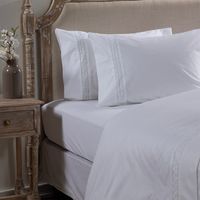 Juego De Sábana María Bordada 200 Hilos 100% Algodón