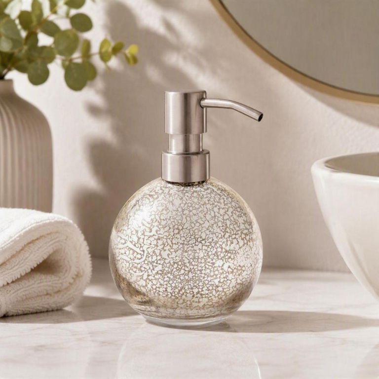 Dispensador De Jabón Plateado Para Baño Mercury