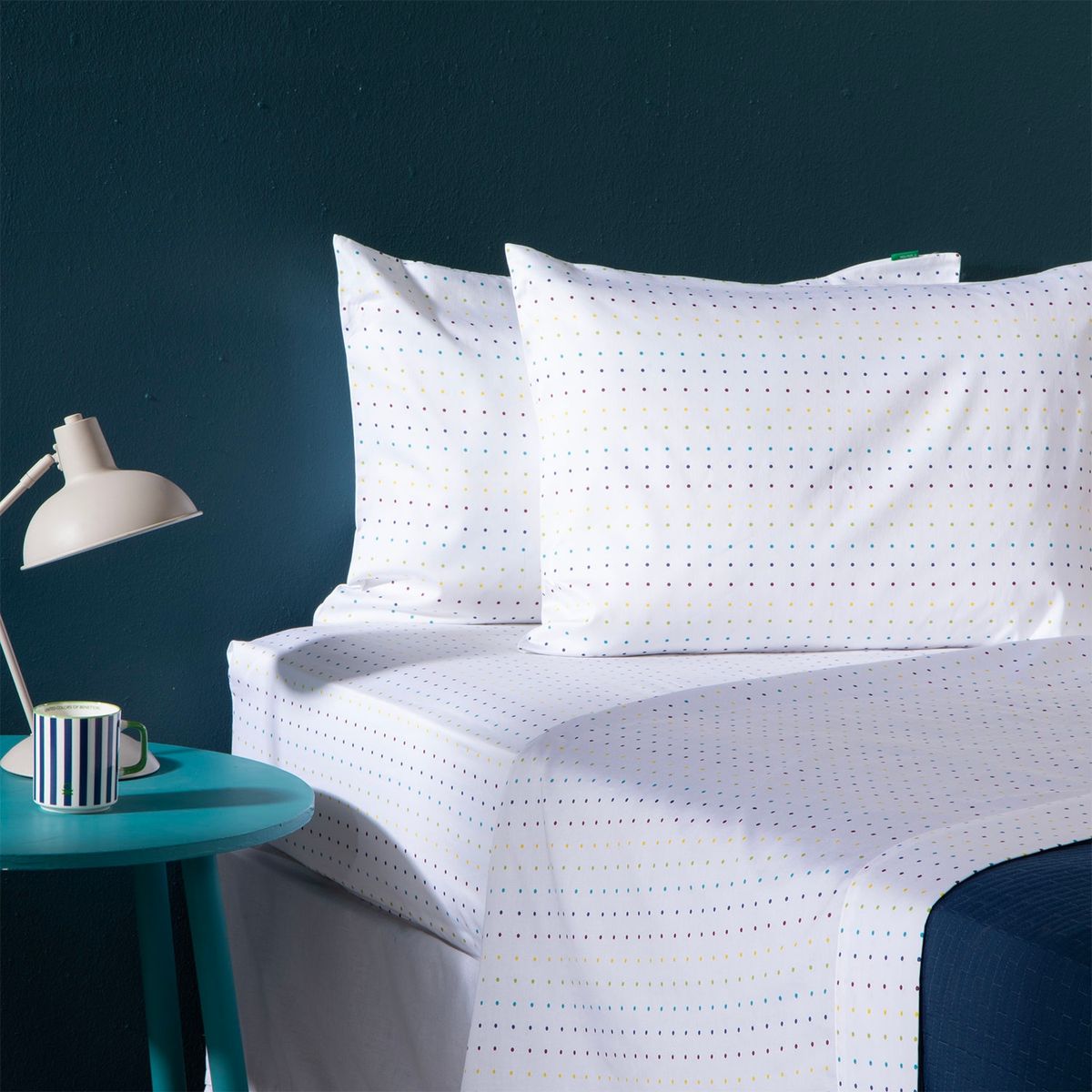 BENETTON - Juego de Sábanas 100% Algodón 250 Hilos Estampado Benetton