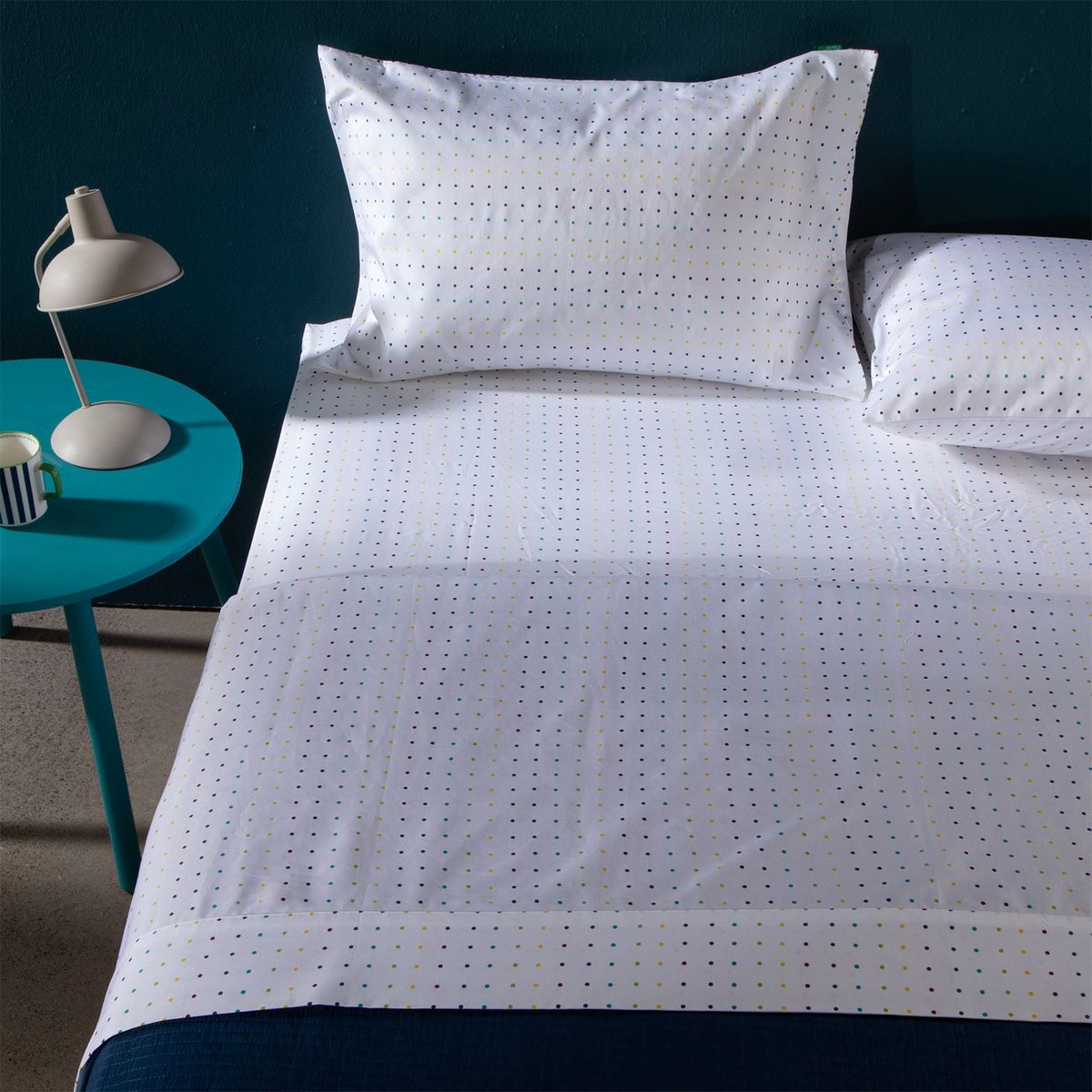 BENETTON - Juego de Sábanas 100% Algodón 250 Hilos Estampado Benetton