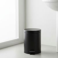 Basurero 5 Litros Acero Inoxidable Con Pedal Negro