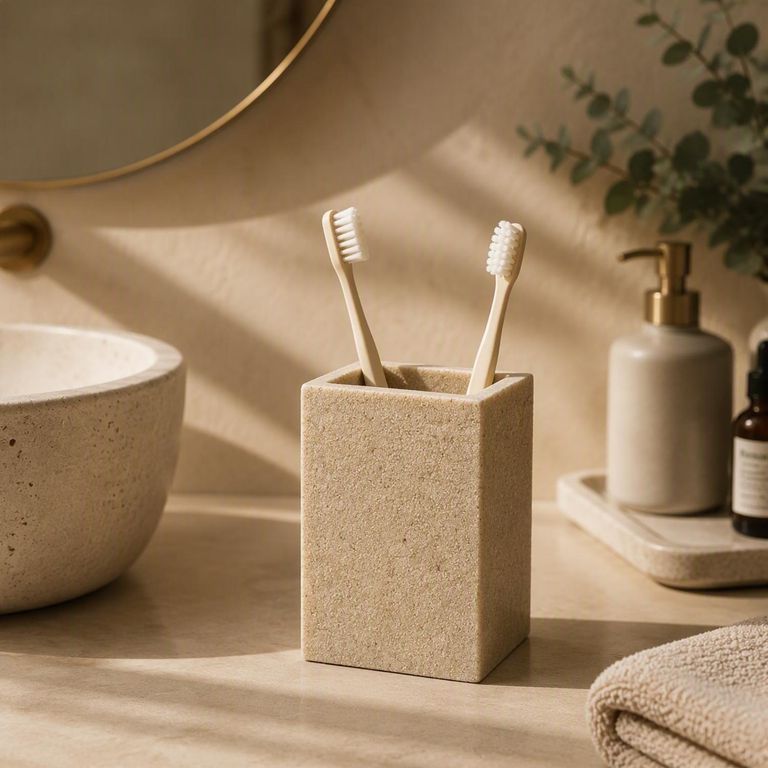 Vaso Para Baño Arena Beige 7Cm