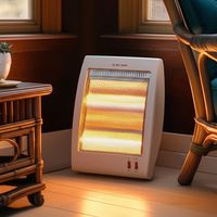 Estufa Eléctrica 800W Halógena Compacta Blanca