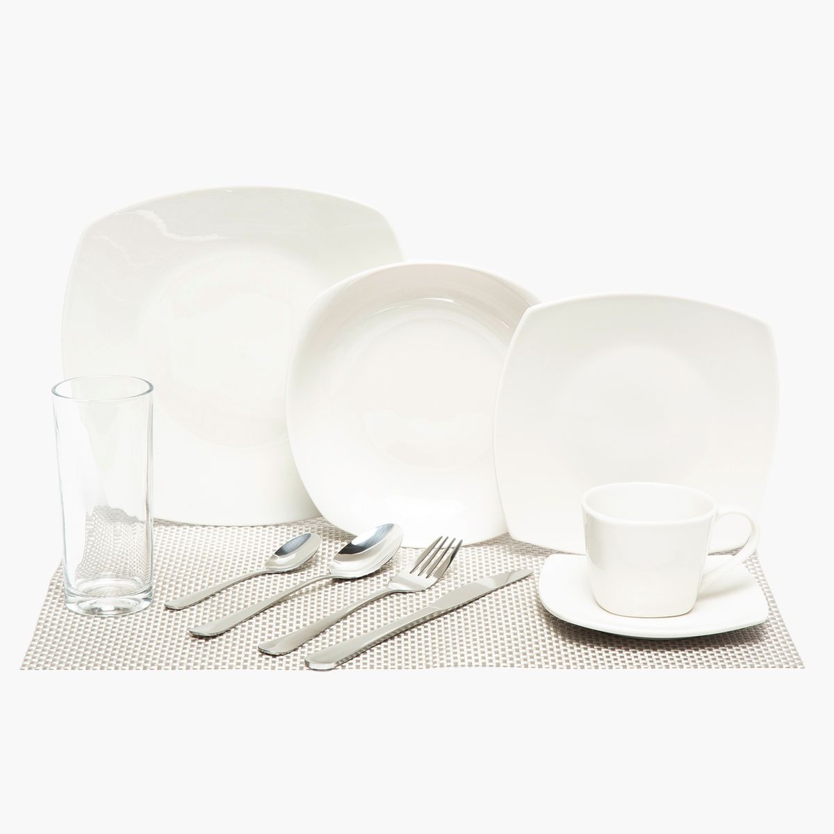 MICA - Juego De Vajilla Mica Combo Blanco Porcelana 44 Piezas