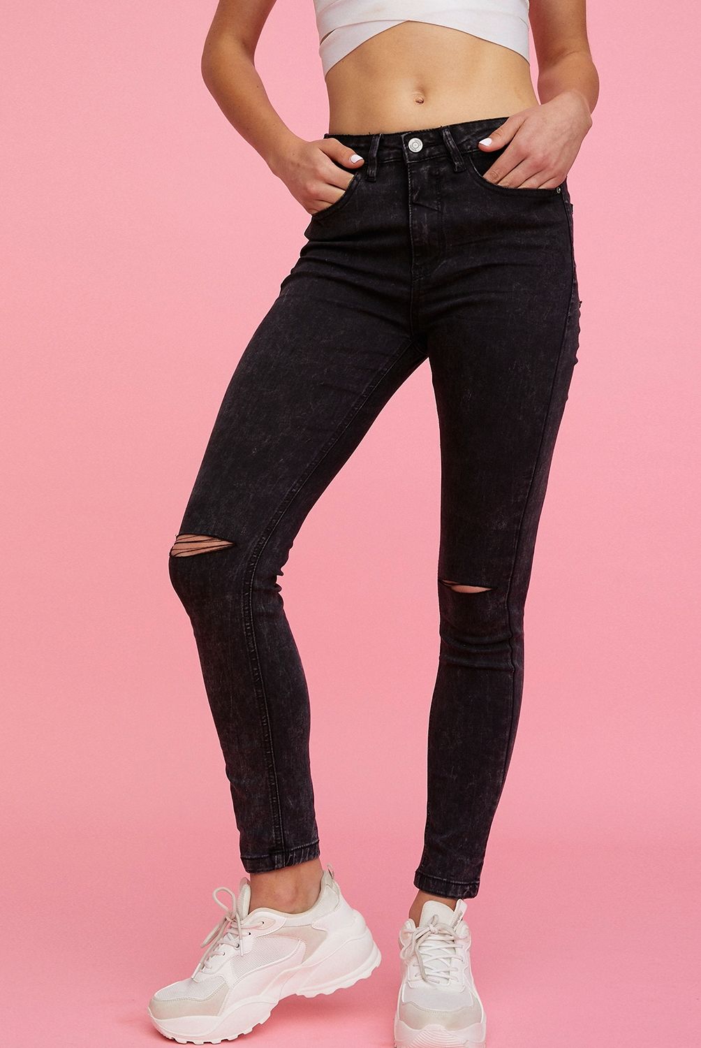 SYBILLA - Jeans Skinny Tiro Medio Denim Mujer Sybilla