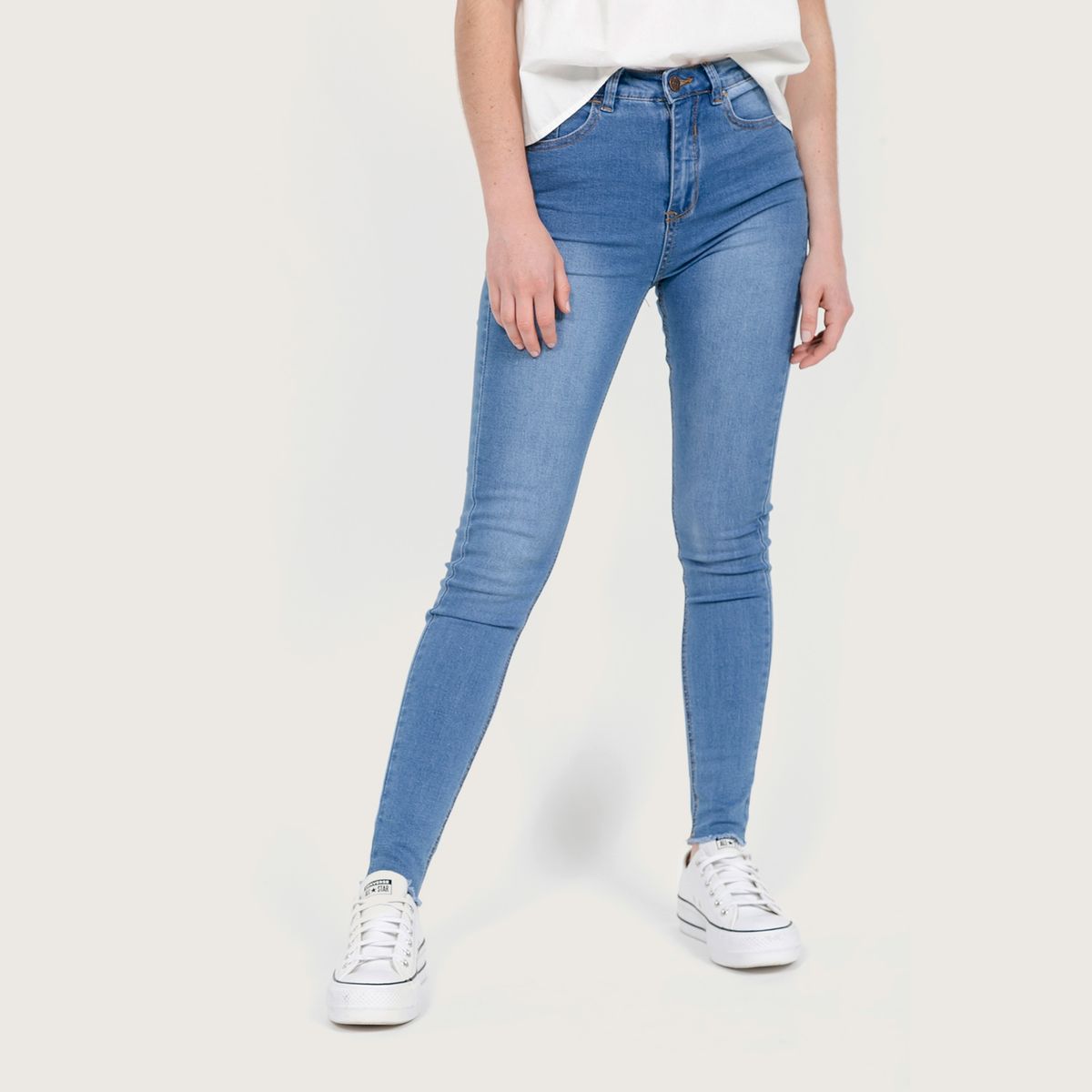 SYBILLA - Jeans Skinny Tiro Medio Denim Mujer Sybilla