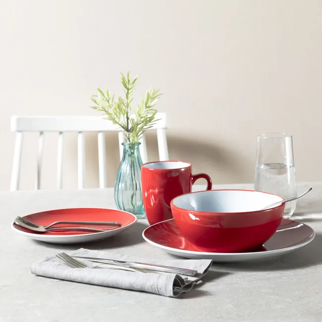 MICA - Juego De Loza Two Tones Cerámica 24 Piezas Color Play Mica