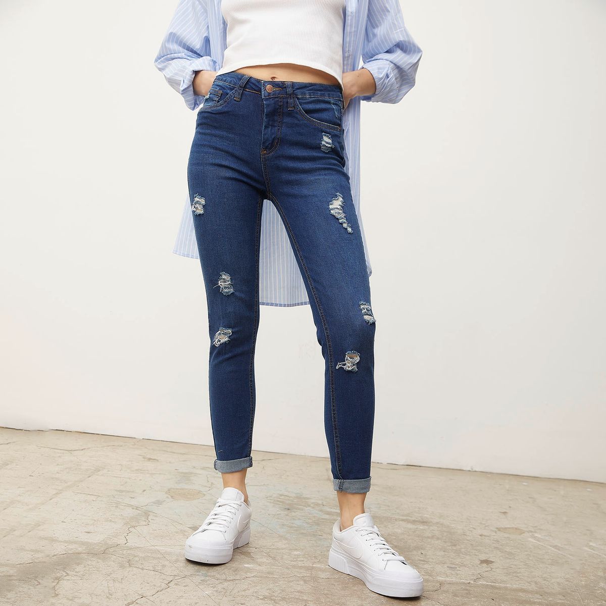 SYBILLA - Jeans Skinny Amy Tiro Medio Mujer Sybilla