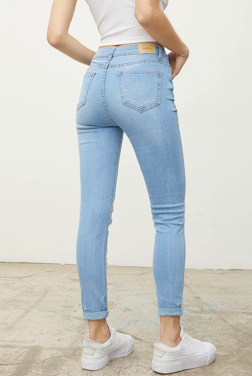 SYBILLA - Jeans Skinny Amy Tiro Medio Mujer Sybilla