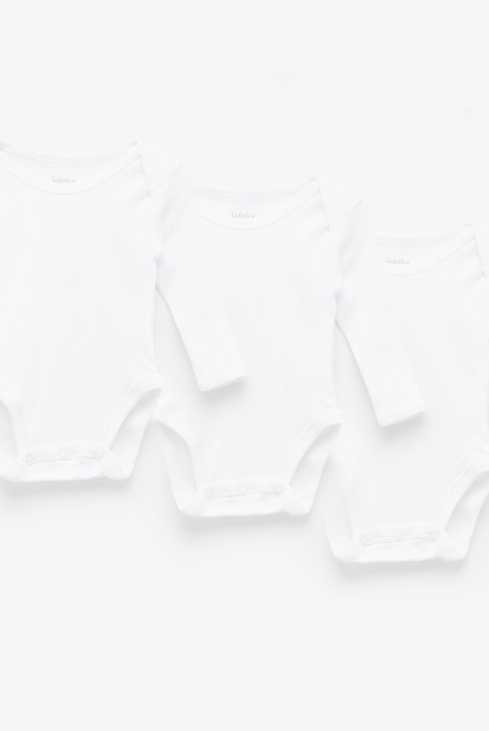 YAMP - Body Blancos Pack De 3 Unidades Algodón Bebé Unisex