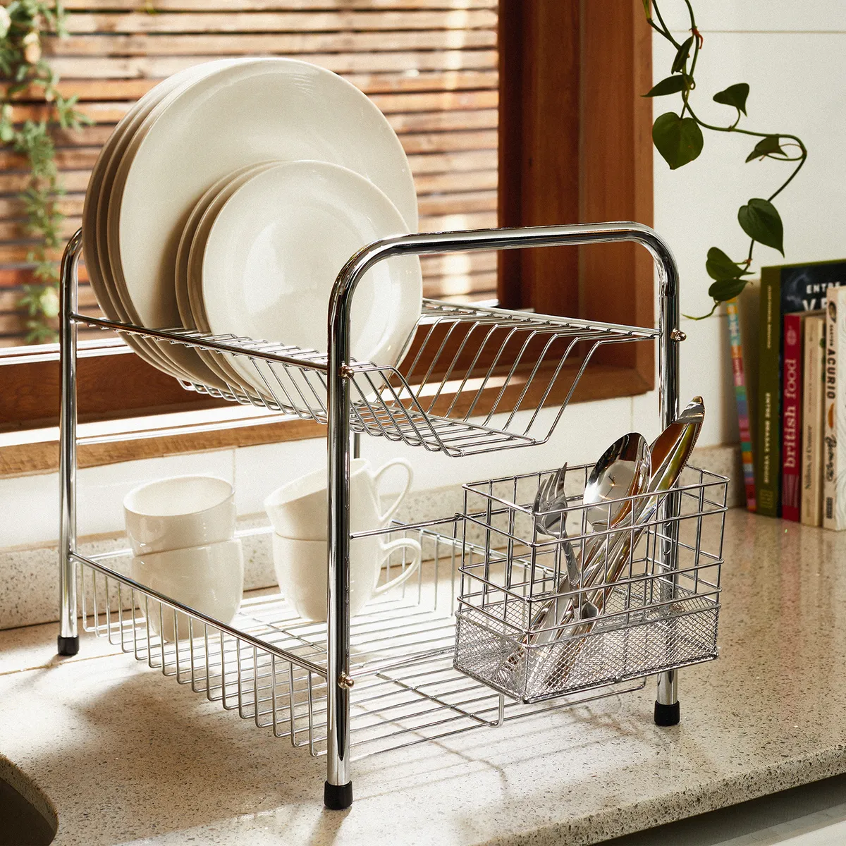 MICA - Secaplatos de 2 Pisos Mica Acero Inoxidable