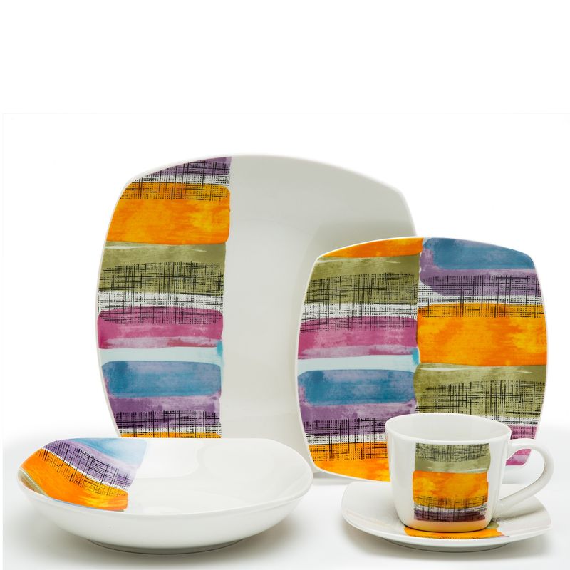 MICA - Juego De Vajilla 30 Piezas Harrison Porcelana Mica Multicolor