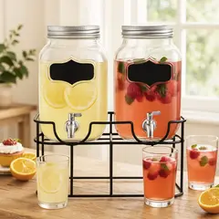 MICA - Set de 2 Dispensadores de Agua con Base de Metal