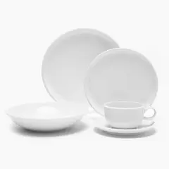 BASEMENT - Juego de Vajilla 30 Piezas Porcelana Flat Edge Home