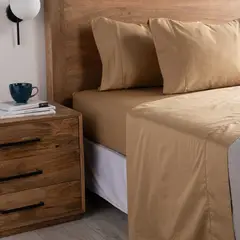 BASEMENT HOME - Juego De Sábanas Algodón 300 Hilos Liso King
